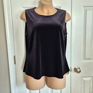 Vintage Giorgio Sant Angelo black velvet sleeveless plus top‎ size 2X